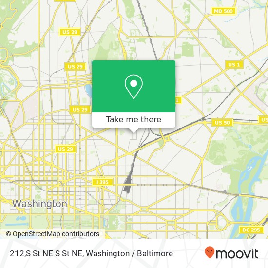 Mapa de 212,S St NE S St NE, Washington, DC 20002