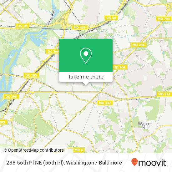 Mapa de 238 56th Pl NE (56th Pl), Washington, DC 20019