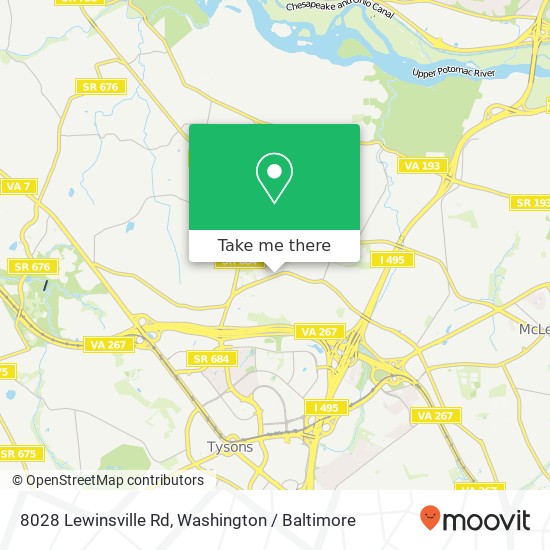 Mapa de 8028 Lewinsville Rd, McLean, VA 22102