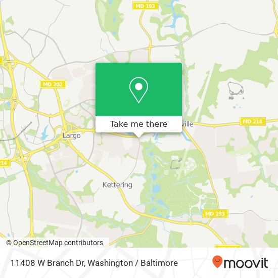 Mapa de 11408 W Branch Dr, Upper Marlboro, MD 20774