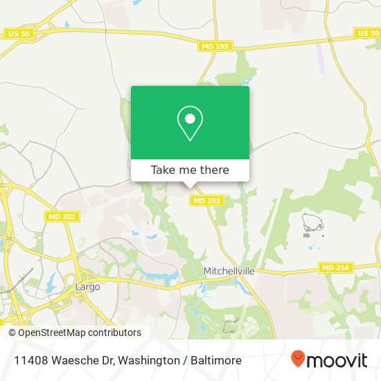 Mapa de 11408 Waesche Dr, Bowie, MD 20721