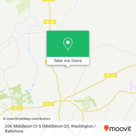 Mapa de 206 Middleton Ct S (Middleton Ct), Churchville, MD 21028