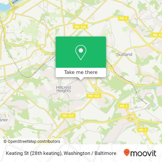 Mapa de Keating St (28th keating), Temple Hills, MD 20748