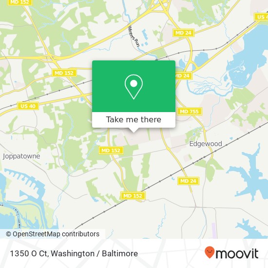 Mapa de 1350 O Ct, Edgewood, MD 21040