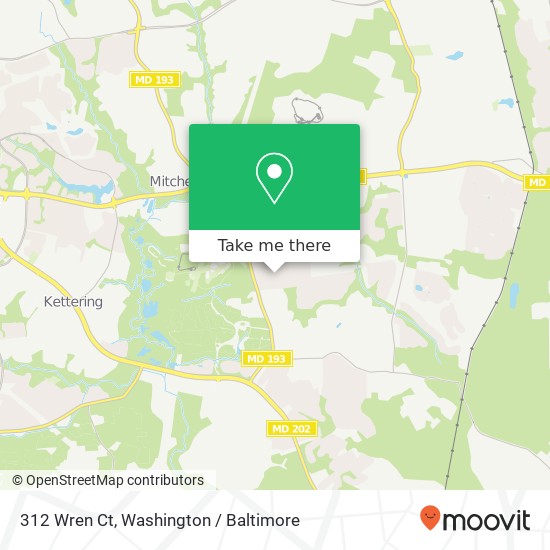 Mapa de 312 Wren Ct, Upper Marlboro, MD 20774