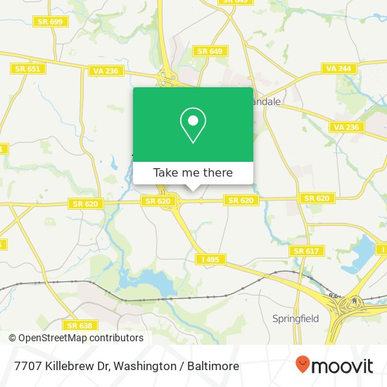 Mapa de 7707 Killebrew Dr, Annandale, VA 22003