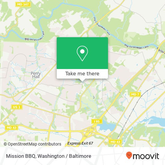 Mapa de Mission BBQ, E Joppa Rd