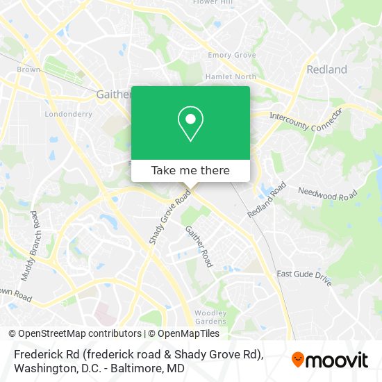 Frederick Rd (frederick road & Shady Grove Rd) map