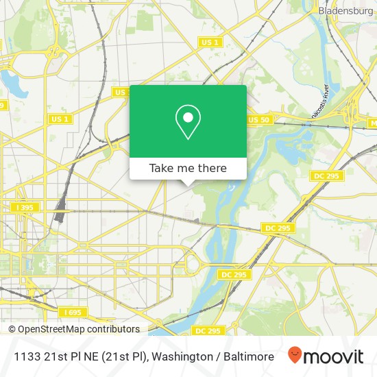1133 21st Pl NE (21st Pl), Washington, DC 20002 map