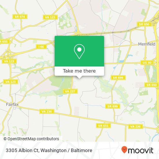 Mapa de 3305 Albion Ct, Fairfax, VA 22031