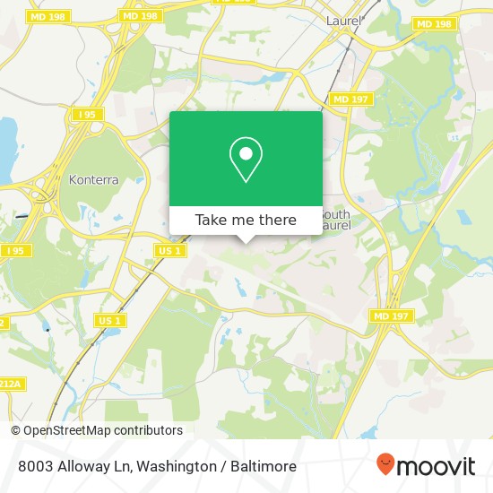 Mapa de 8003 Alloway Ln, Beltsville, MD 20705