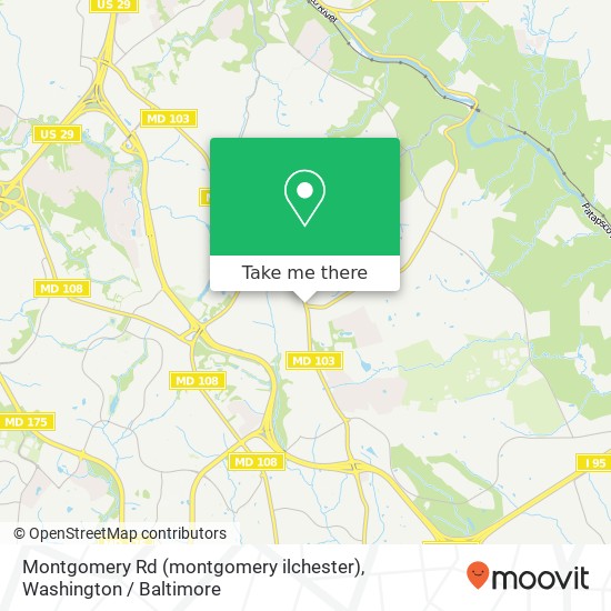 Mapa de Montgomery Rd (montgomery ilchester), Ellicott City, MD 21043
