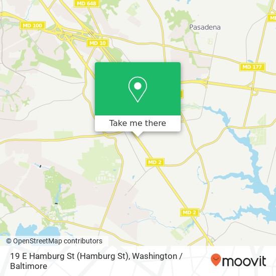 Mapa de 19 E Hamburg St (Hamburg St), Pasadena, MD 21122