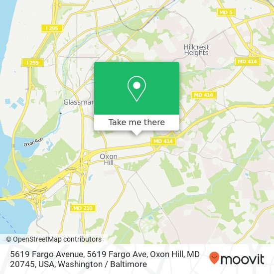 Mapa de 5619 Fargo Avenue, 5619 Fargo Ave, Oxon Hill, MD 20745, USA