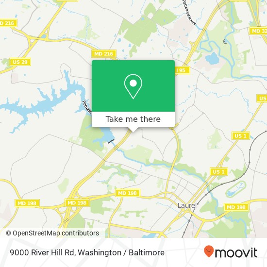 Mapa de 9000 River Hill Rd, Laurel, MD 20723