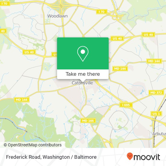 Frederick Road, Frederick Rd & Ingleside Ave, Catonsville, MD 21228, USA map