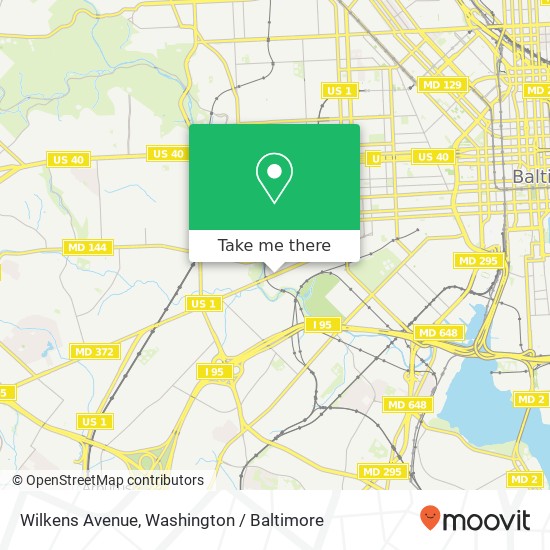 Wilkens Avenue, Wilkens Ave, Baltimore, MD, USA map