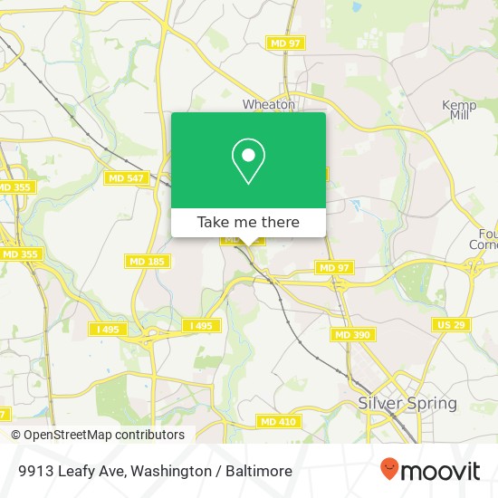 Mapa de 9913 Leafy Ave, Silver Spring, MD 20910