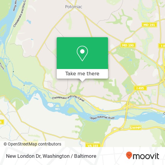 New London Dr, Potomac, MD 20854 map