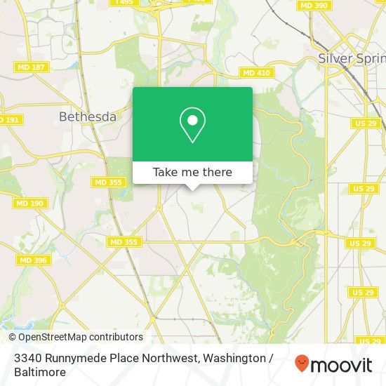 Mapa de 3340 Runnymede Place Northwest, 3340 Runnymede Pl NW, Washington, DC 20015, USA