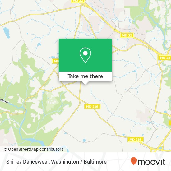 Mapa de Shirley Dancewear, 7205 Downing Ct