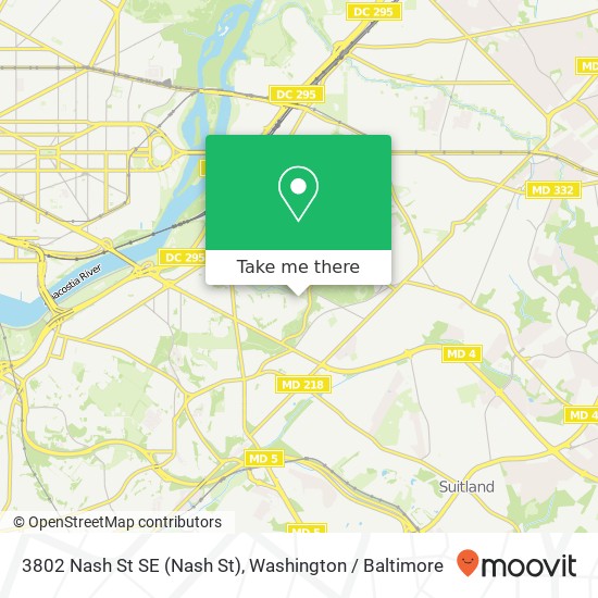 Mapa de 3802 Nash St SE (Nash St), Washington, DC 20020