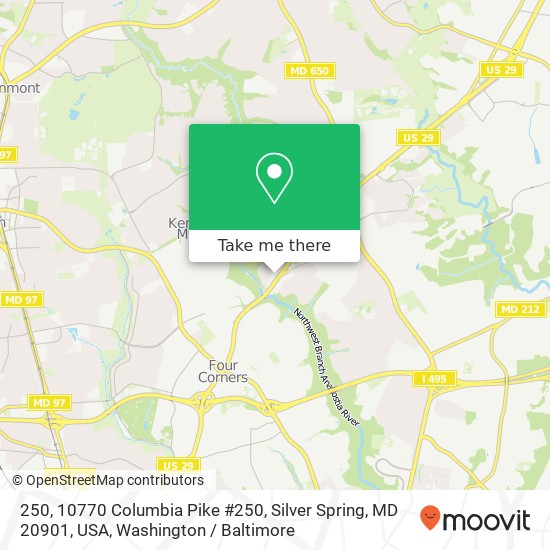 Mapa de 250, 10770 Columbia Pike #250, Silver Spring, MD 20901, USA