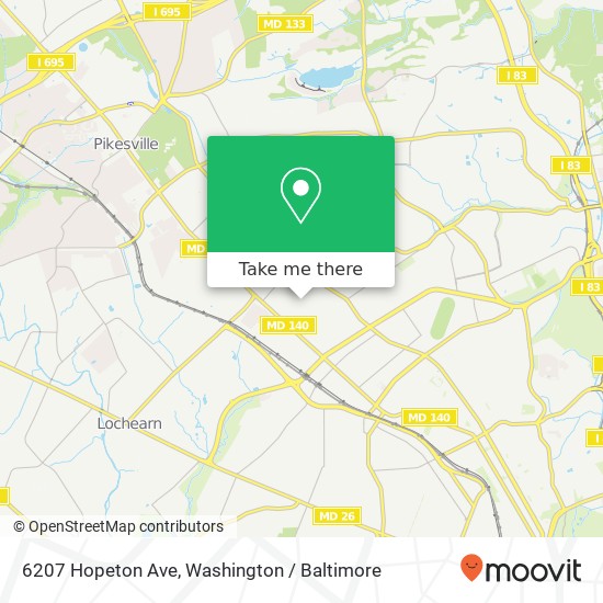 Mapa de 6207 Hopeton Ave, Baltimore, MD 21215