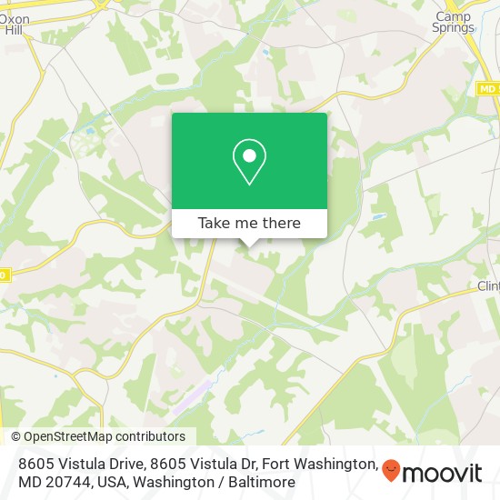 8605 Vistula Drive, 8605 Vistula Dr, Fort Washington, MD 20744, USA map