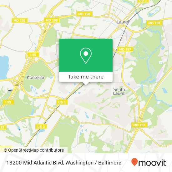 Mapa de 13200 Mid Atlantic Blvd, Laurel, MD 20708