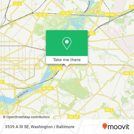 Mapa de 3539 A St SE, Washington (Washington DC), DC 20019