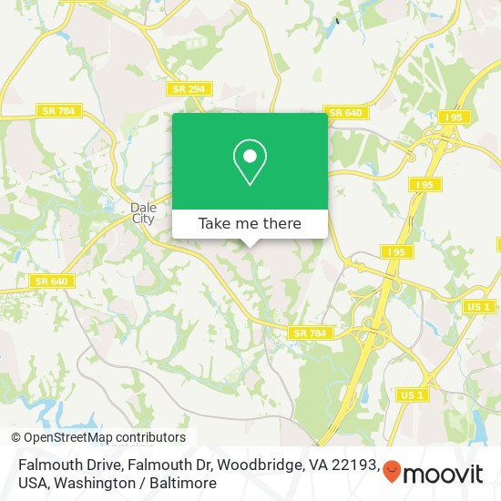 Falmouth Drive, Falmouth Dr, Woodbridge, VA 22193, USA map