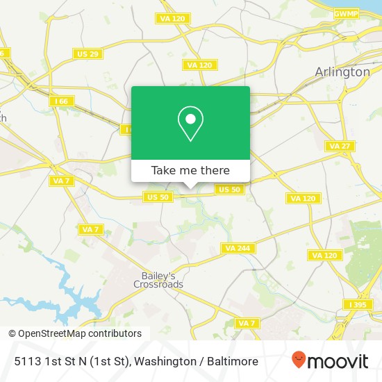 Mapa de 5113 1st St N (1st St), Arlington, VA 22203