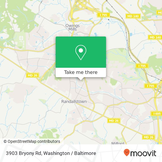 Mapa de 3903 Bryony Rd, Randallstown, MD 21133