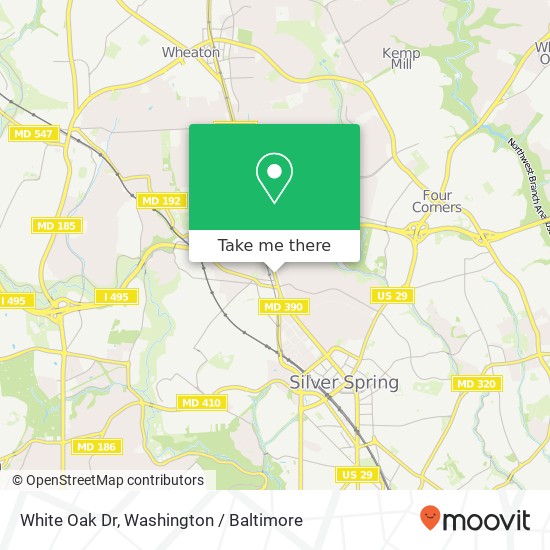 Mapa de White Oak Dr, Silver Spring, MD 20910