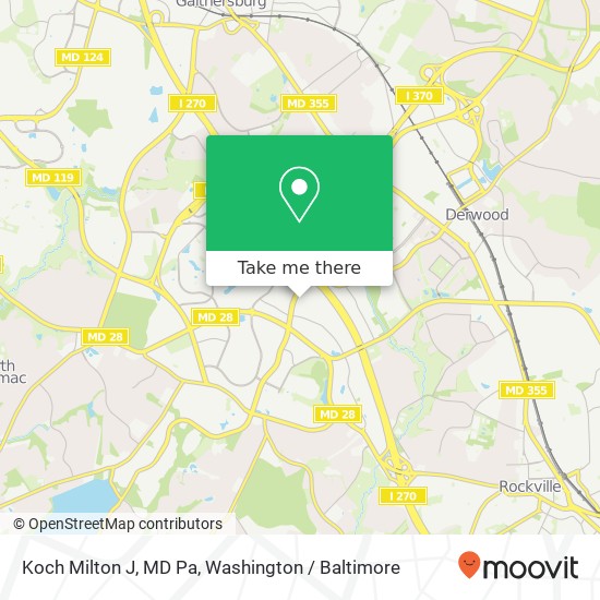 Mapa de Koch Milton J, MD Pa, 15225 Shady Grove Rd