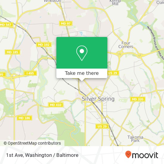 1st Ave, Silver Spring, MD 20910 map