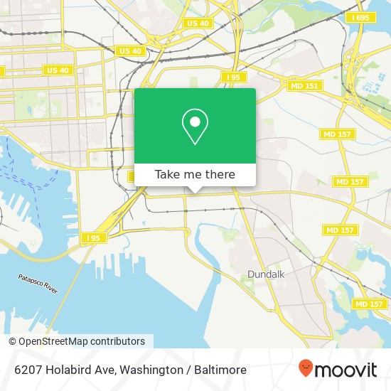 Mapa de 6207 Holabird Ave, Baltimore, MD 21224