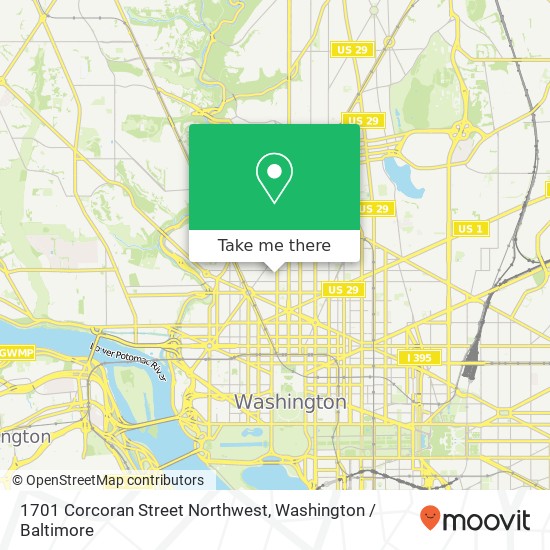 Mapa de 1701 Corcoran Street Northwest