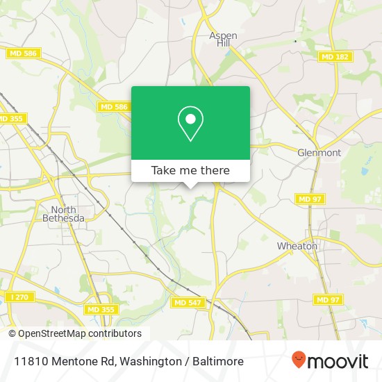 Mapa de 11810 Mentone Rd, Silver Spring, MD 20906