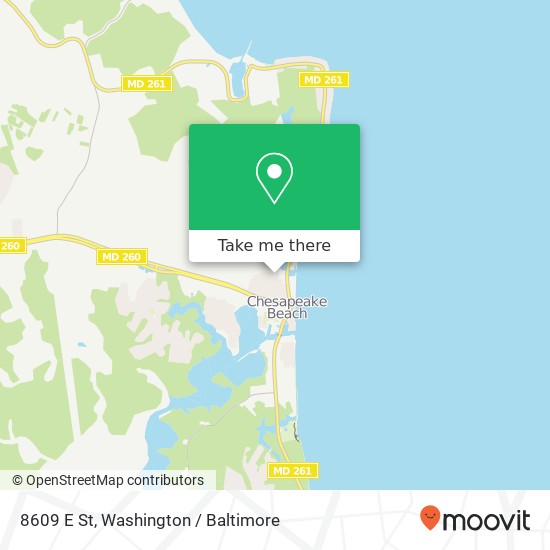 Mapa de 8609 E St, Chesapeake Beach, MD 20732