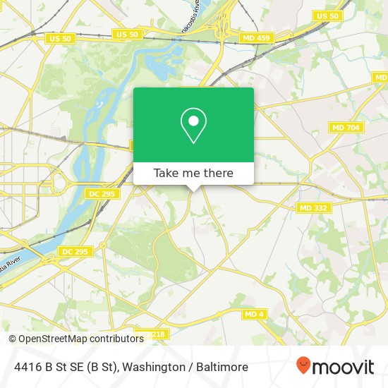 Mapa de 4416 B St SE (B St), Washington, DC 20019