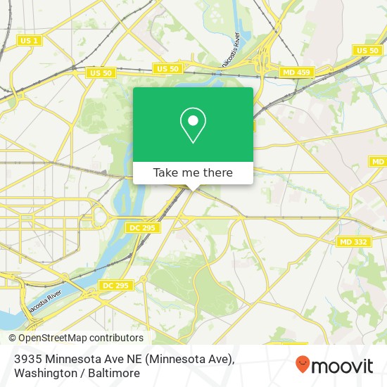 Mapa de 3935 Minnesota Ave NE (Minnesota Ave), Washington, DC 20019