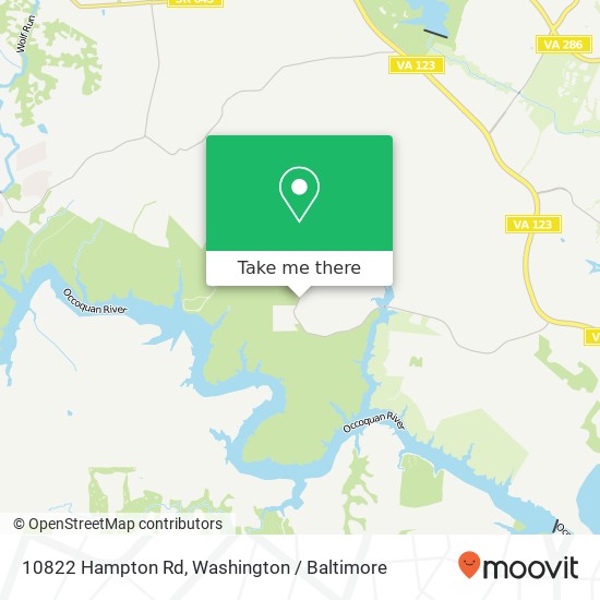 Mapa de 10822 Hampton Rd, Fairfax Station, VA 22039