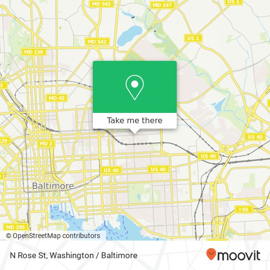 N Rose St, Baltimore, MD 21213 map