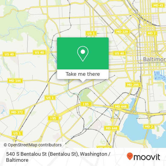 Mapa de 540 S Bentalou St (Bentalou St), Baltimore, MD 21223