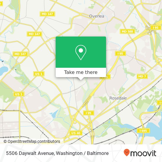 Mapa de 5506 Daywalt Avenue, 5506 Daywalt Ave, Baltimore, MD 21206, USA