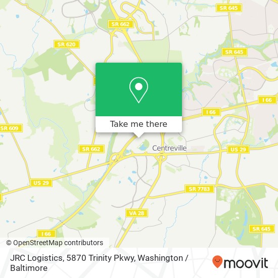 Mapa de JRC Logistics, 5870 Trinity Pkwy