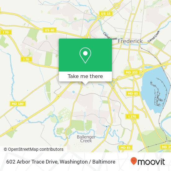 602 Arbor Trace Drive, 602 Arbor Trace Dr, Frederick, MD 21703, USA map