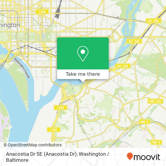 Mapa de Anacostia Dr SE (Anacostia Dr), Washington (DC), DC 20020